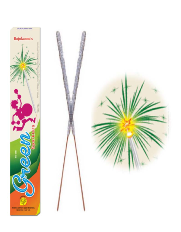 15 CM Green Sparklers | 1 Box | 10 Pcs