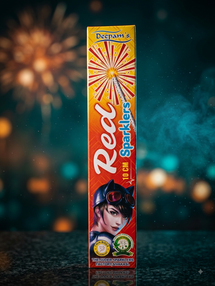 10 CM Red Sparklers |  1 Box | 10 Pcs