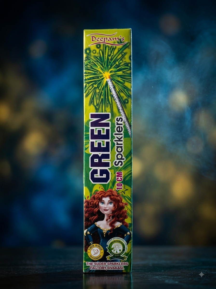 10 CM Green Sparklers | 1 Box | 10 Pcs
